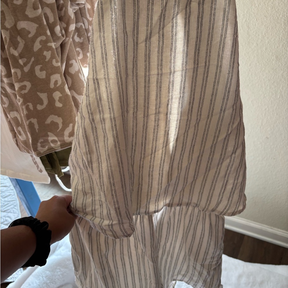 Striped Cream and Gray Women's Skirt